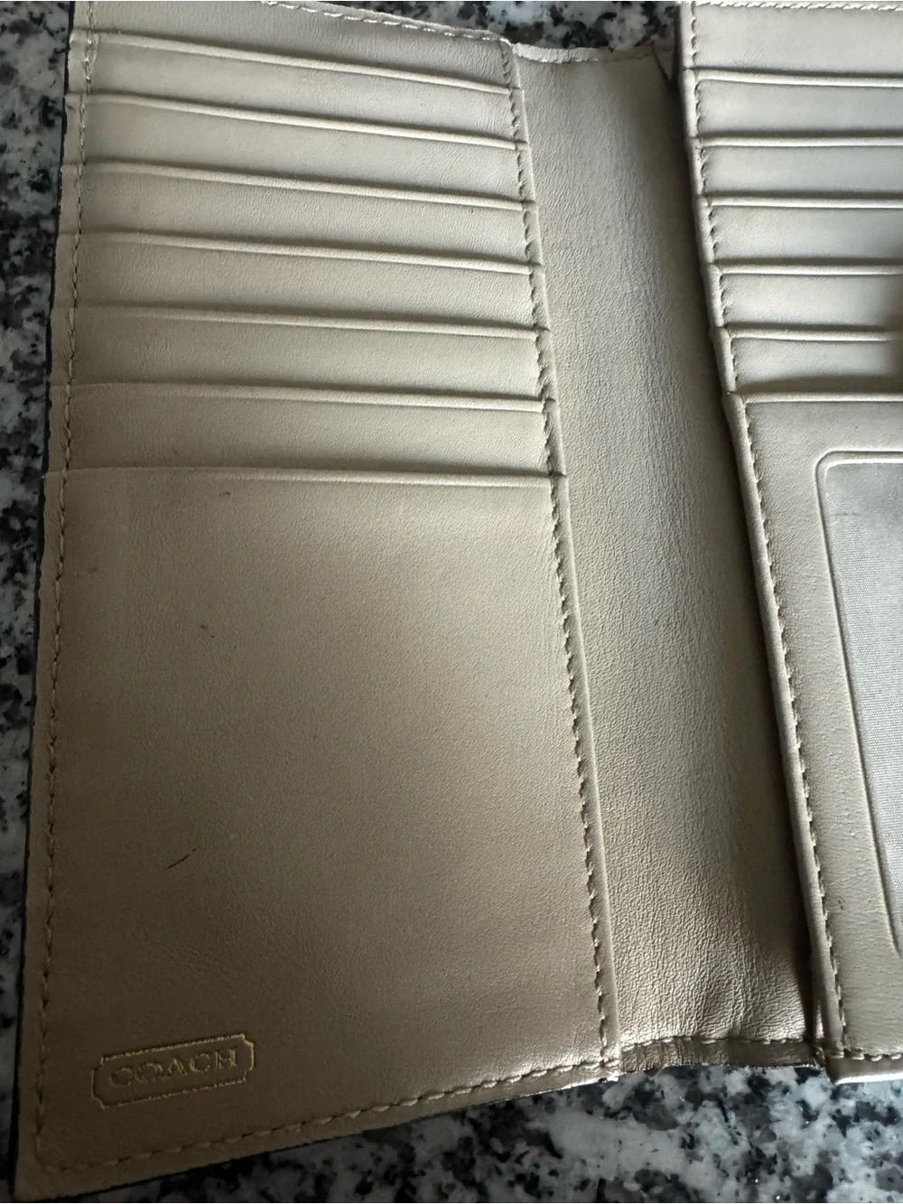 Coach Python Print Tan & Black Snakeskin-Print 7x4 Wallet